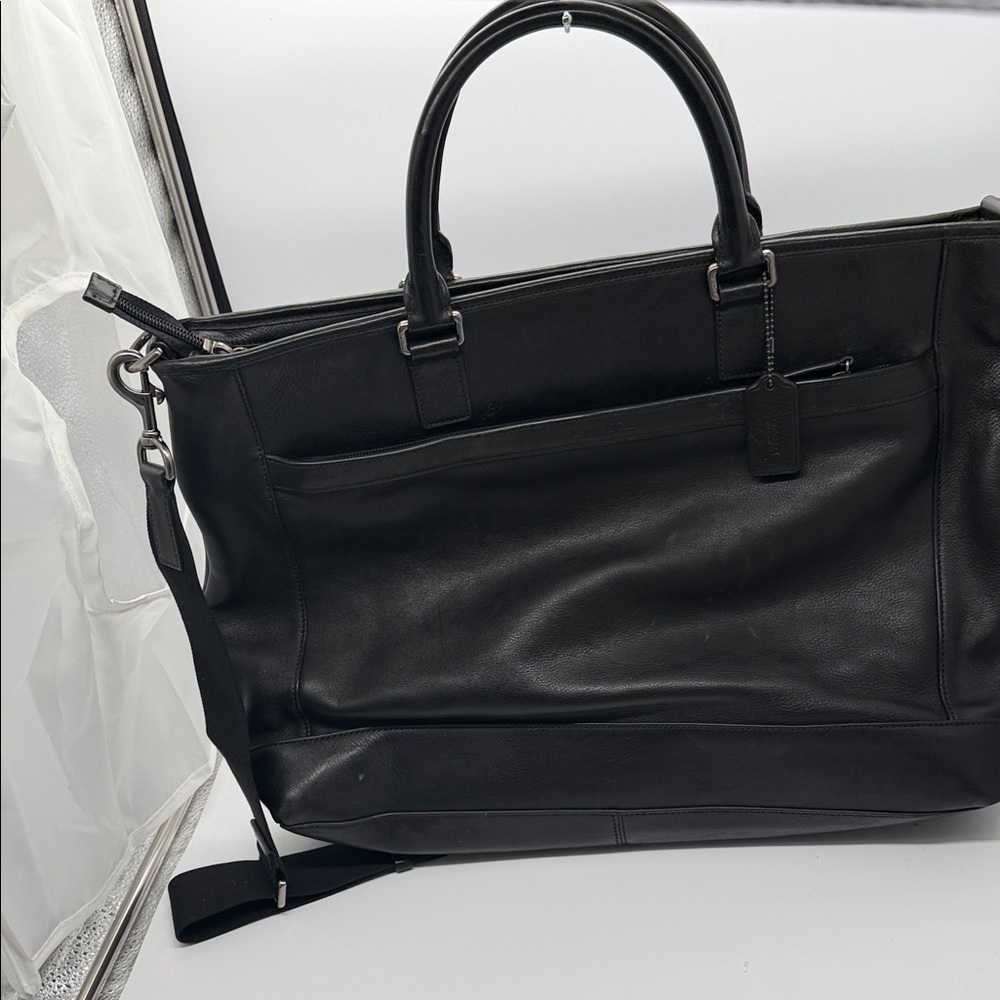 Black Leather Men's Bag - Picture 4 of 14